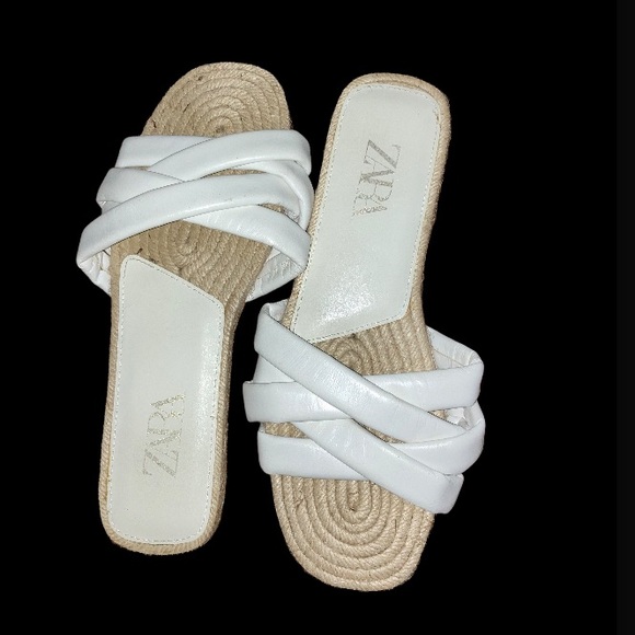 ZARA Juite Quilted Leather Flat size 10 Size 41 - Picture 2 of 7